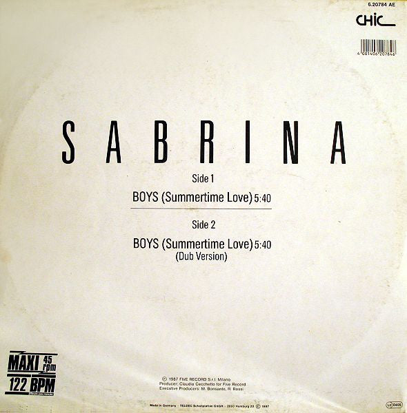 Sabrina – Boys (Summertime Love) (NM) BOX5