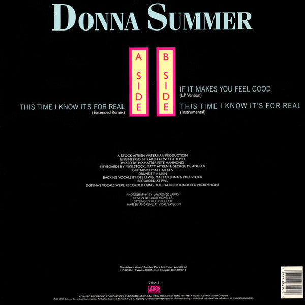 Donna Summer – This Time I Know It's For Real (NM) BOX16