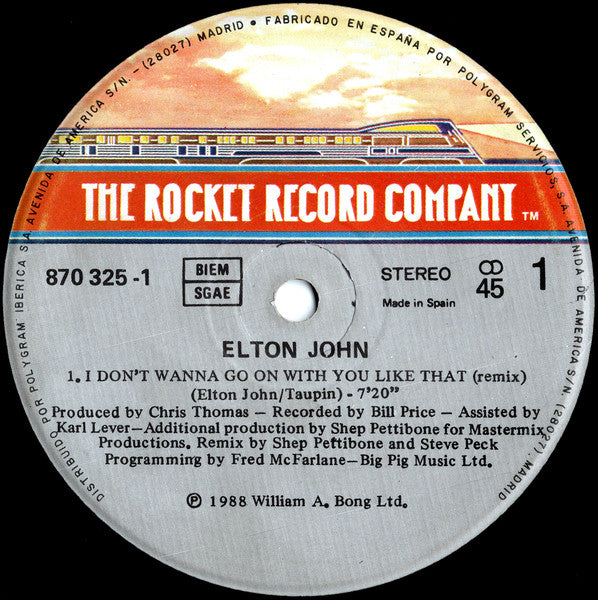 Elton John – I Don't Wanna Go On With You Like That (VG+, EX) BOX15