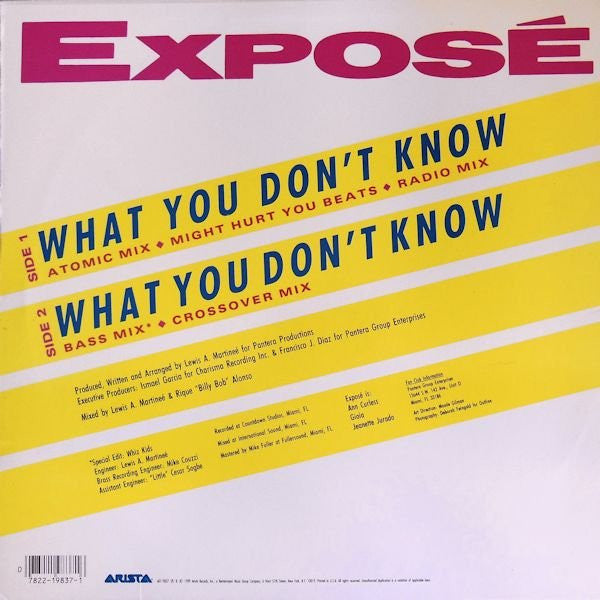 Exposé – What You Don't Know (VG+) BOX14