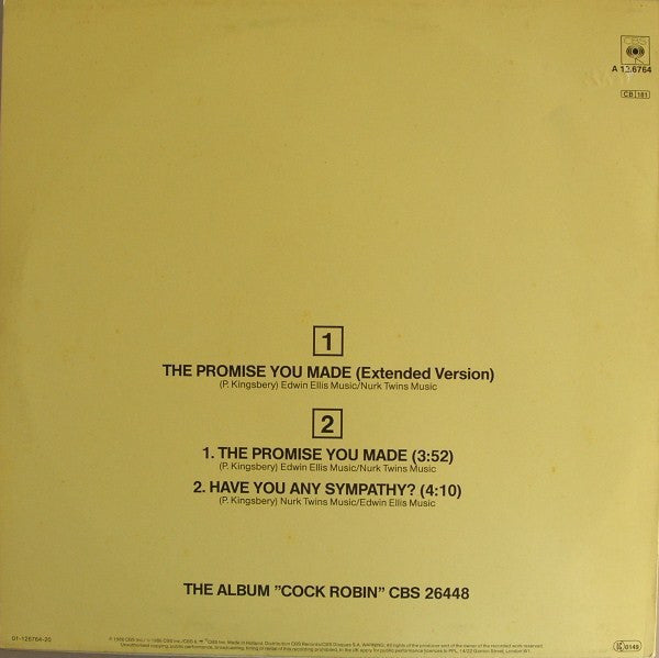 Cock Robin – The Promise You Made (Extended Version) (VG+ PEQUEÑOS RUDIOS AL COMIENZO) BOX14