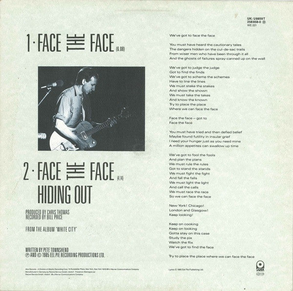 Pete Townshend – Face The Face (NM, FUNDA VG+) BOX2