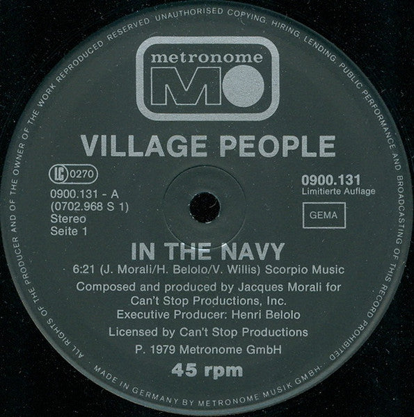 Village People – In The Navy (NM, FUNDA VG+) BOX20