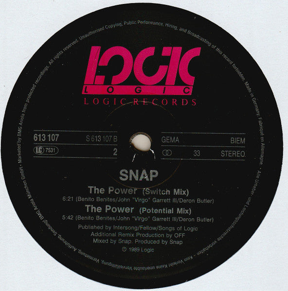 Snap! Introducing Turbo B. – The Power (Remix) (VG+ FUNDA VG, VER FOTO TRASERA) BOX14