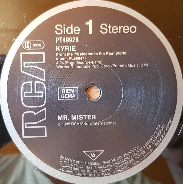 Mr. Mister – Kyrie (NM, FUNDA VG+) BOX20