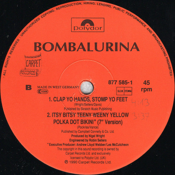 Bombalurina – Itsy Bitsy Teeny Weeny Yellow Polka Dot Bikini (NM) BOX18