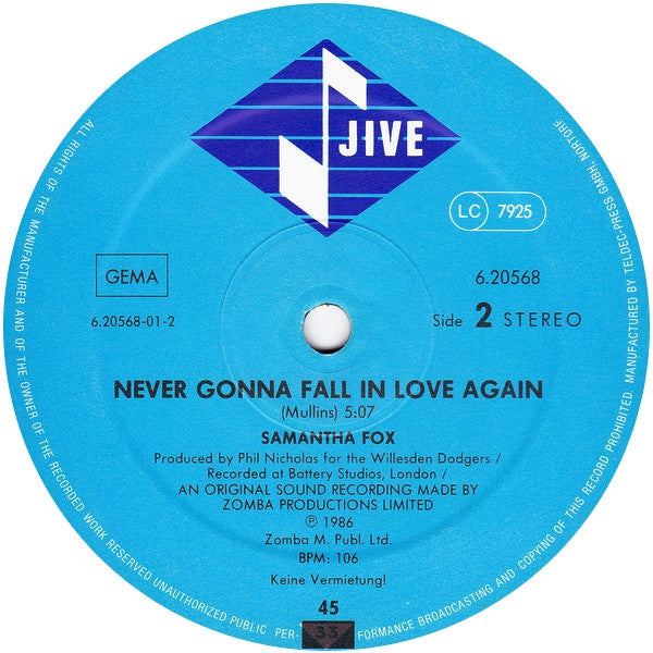 Samantha Fox – Touch Me (I Want Your Body) (NM, FUNDA EX) BOX5