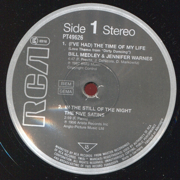 Bill Medley & Jennifer Warnes – (I've Had) The Time Of My Life (NM) BOX7