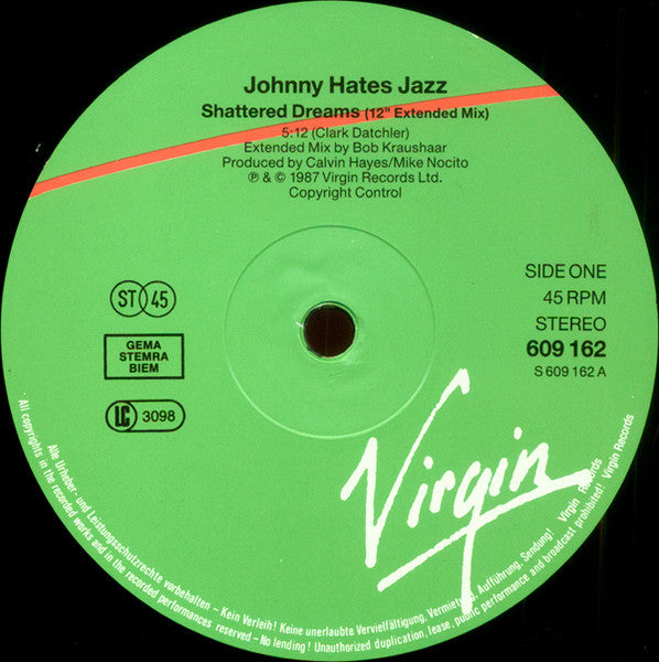 Johnny Hates Jazz – Shattered Dreams (Extended Mix) (NM, FUNDA EX) BOX19