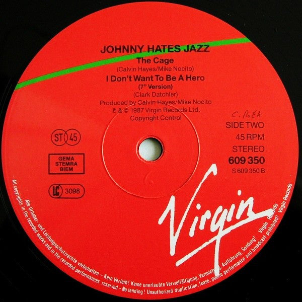 Johnny Hates Jazz – I Don't Want To Be A Hero (NM) BOX12