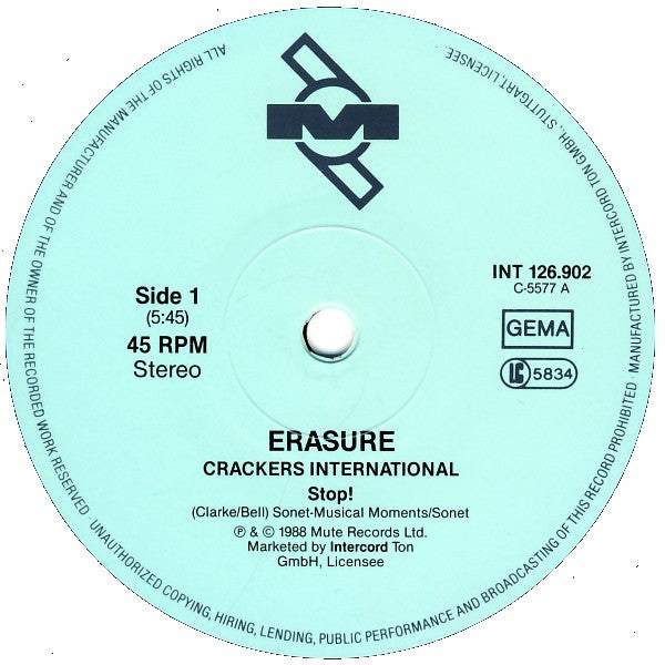 Erasure – Crackers International Part II (ESTADO NM, FUNDA VG+) BOX1