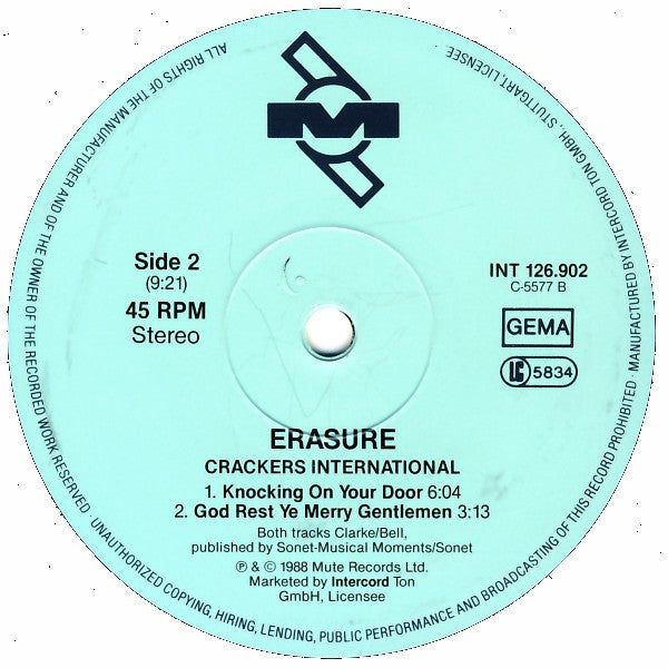 Erasure – Crackers International Part II (ESTADO NM, FUNDA VG+) BOX1
