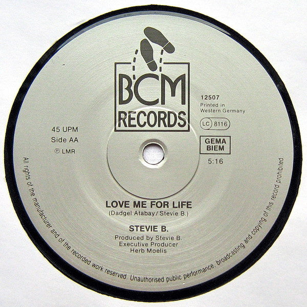 Stevie B. – Because I Love You (The Postman Song) / Love Me For Life (NM) BOX33