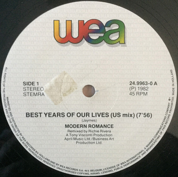 Modern Romance – Best Years Of Our Lives (ESTADO NM, FUNDA VG+) BOX31