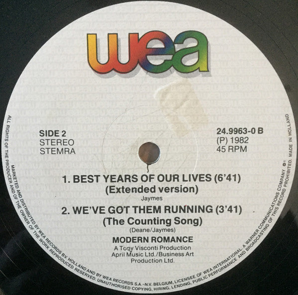 Modern Romance – Best Years Of Our Lives (ESTADO NM, FUNDA VG+) BOX31