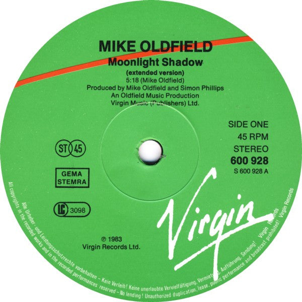 Mike Oldfield – Moonlight Shadow (Extended Version) (VG+EX ) BOX35
