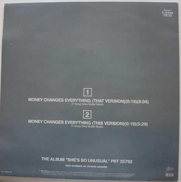 Cyndi Lauper – Money Changes Everything (EX, MARCA DE LAPIZ EN GALLETA, VER FOTO) BOX5