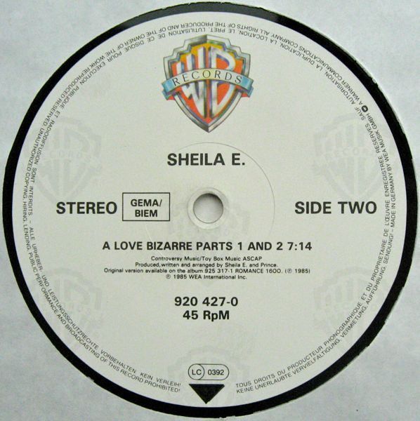 Sheila E. – Special Medley Of The Glamorous Life / Sister Fate / A Love Bizarre (NM) BOX7