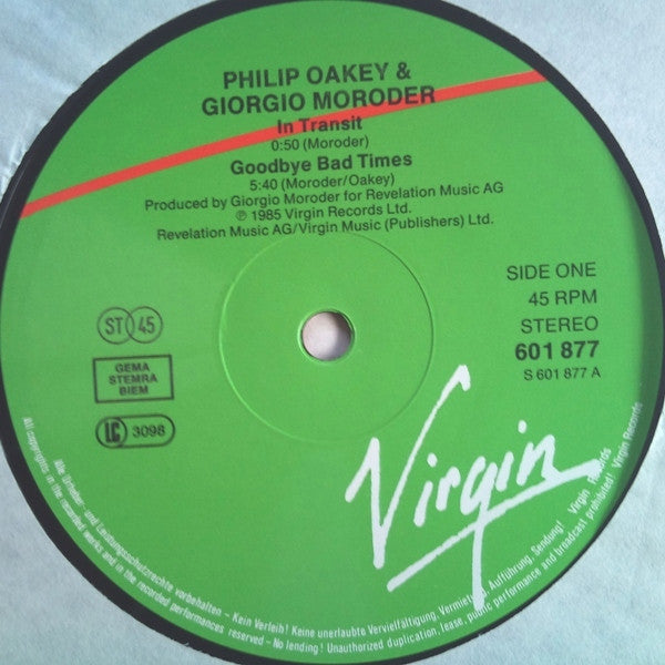 Philip Oakey & Giorgio Moroder – Good-Bye Bad Times (NM, FUNDA VG+) BOX30