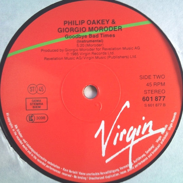 Philip Oakey & Giorgio Moroder – Good-Bye Bad Times (NM, FUNDA VG+) BOX30