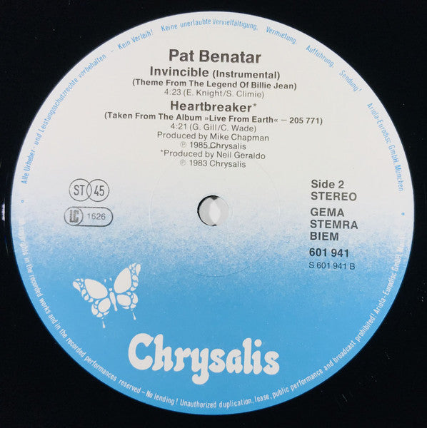 Pat Benatar – Invincible (Theme From The Legend Of Billie Jean) (Extended Remix) (VG+) BOX32