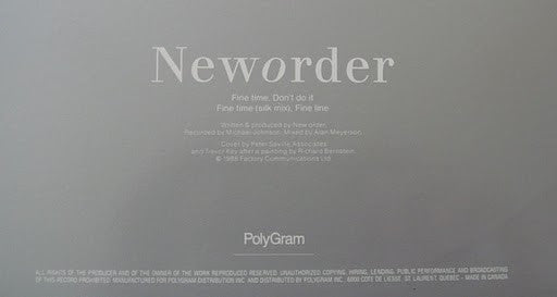 New order ‎– Fine Time (VG+) BOX14
