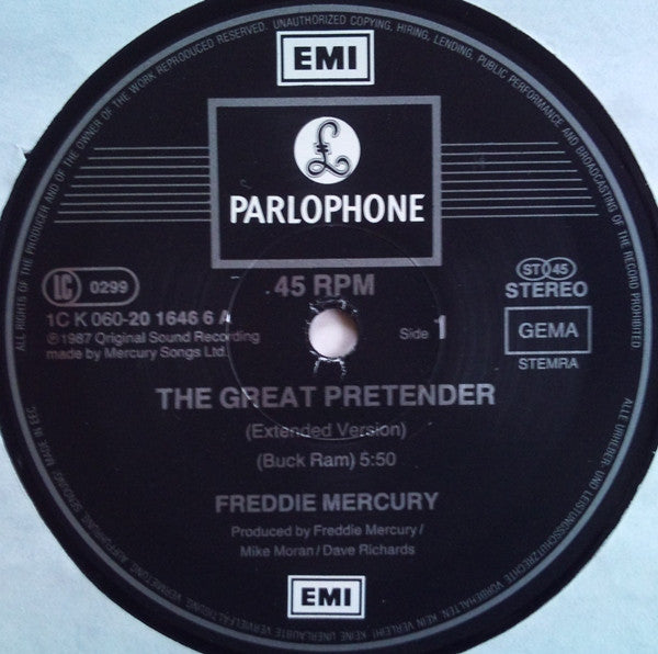 Freddie Mercury – The Great Pretender (NM, FUNDA VG+) BOX12