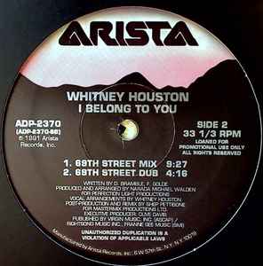 Whitney Houston ‎– I Belong To You (NM, FUNDA GENÉRICA DE SELLO) BOX12