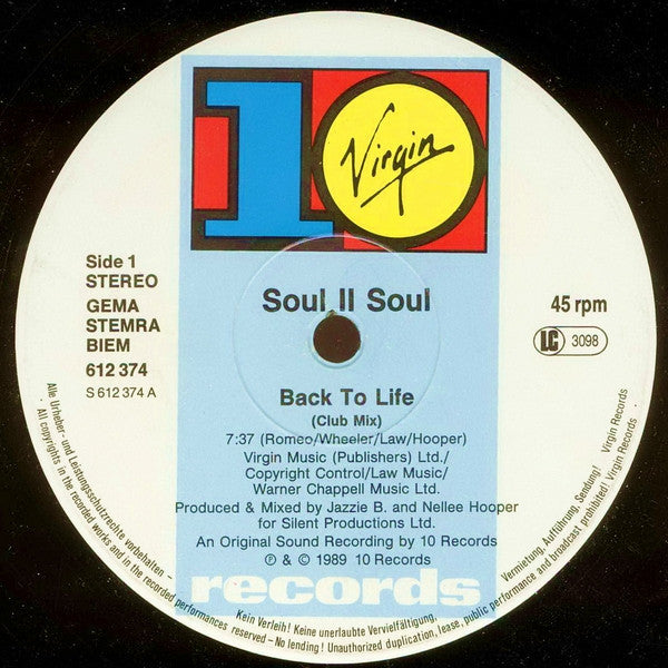 Soul II Soul – Back To Life (Club Mix) (NM) BOX14