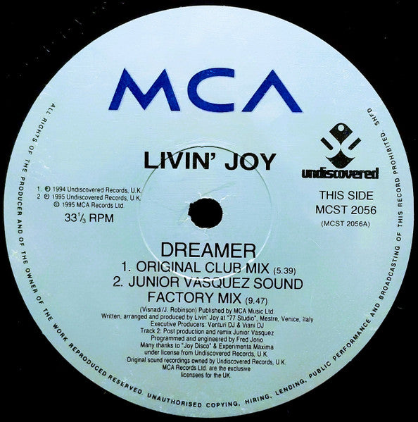 Livin' Joy – Dreamer (NM, PEQUEÑA PEGATINA EN FUNDA) BOX14