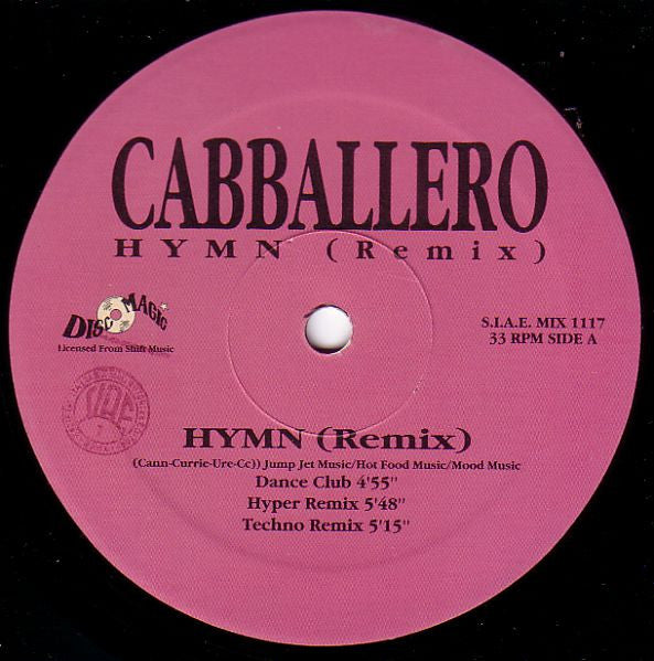 Cabballero – Hymn (Remix) (FUNDA VG+, ESTADO NM) BOX4