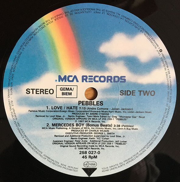Pebbles – Mercedes Boy (12" Version) (NM, FUNDA VG+) BOX14