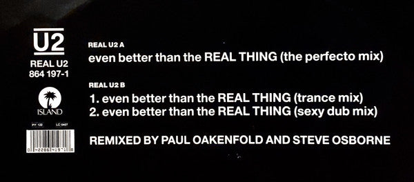 U2 – Even Better Than The Real Thing (VG+) BOX6
