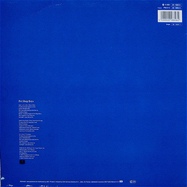 Pet Shop Boys – It's A Sin (VG+ EX) BOX21