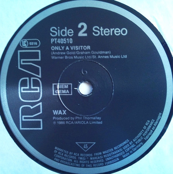 Wax – Right Between The Eyes (Extended Mix) (VG+, FUNDA NM) BOX21