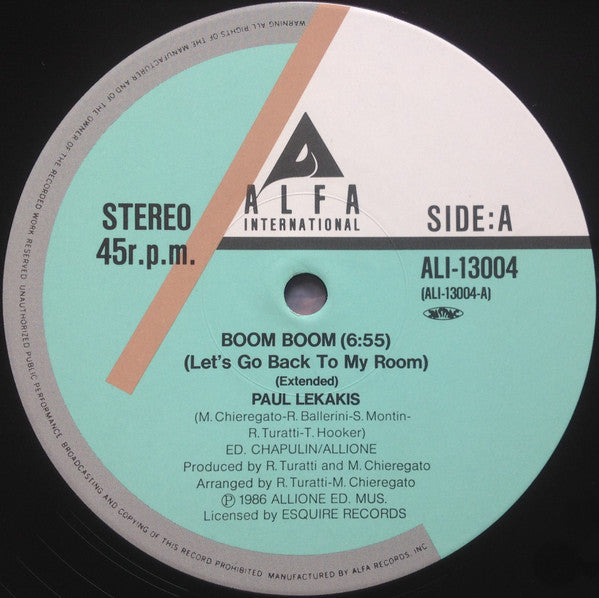 Paul Lekakis  – Boom Boom (Let's Go Back To My Room) Con Obi, insert. (MINT, NUEVO NO SELLADO DE ÉPOCA) BOX16