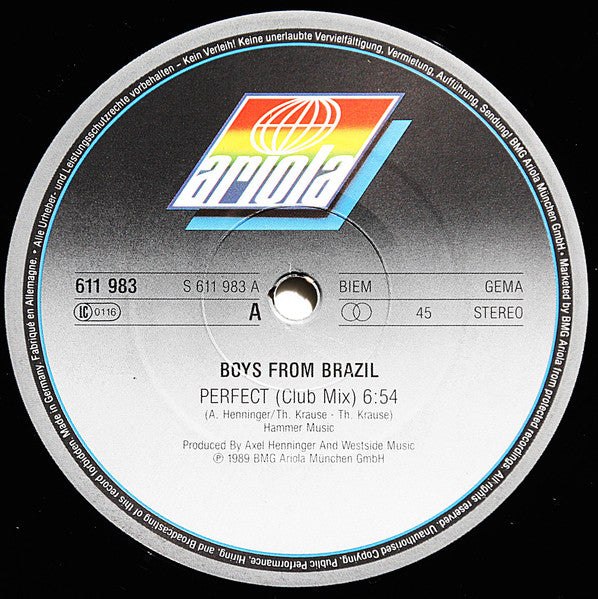 Boys From Brazil – Perfect (VG+) [nombre escrito con lapicera en funda] BOX36