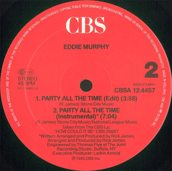 Eddie Murphy – Party All The Time (Album Version) (NM) BOX24