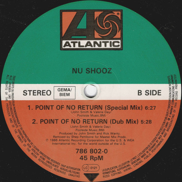 Nu Shooz – Point Of No Return (Extended Version) (NM, FUNDA EX) BOX22