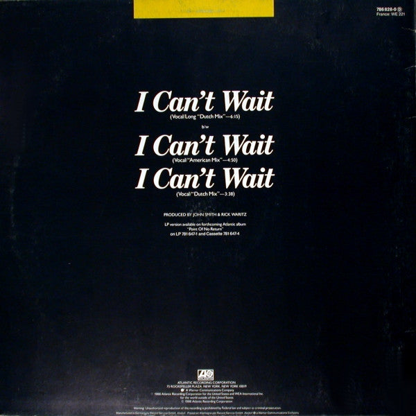 Nu Shooz – I Can't Wait (Vocal/Long "Dutch Mix") (NM, FUNDA VG+) BOX9
