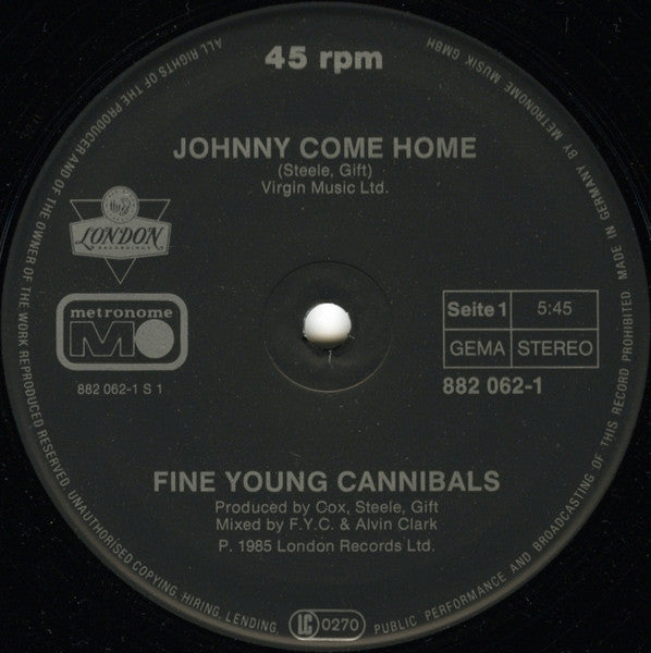 Fine Young Cannibals – Johnny Come Home (VG+) BOX8