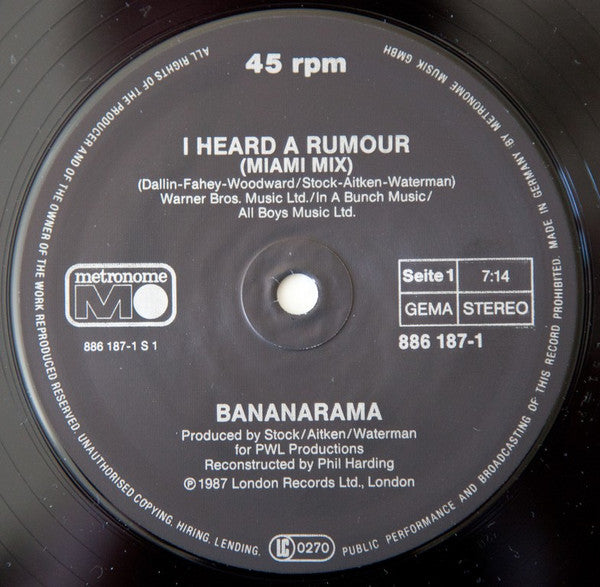 Bananarama – I Heard A Rumour (Miami Mix) (NM) BOX5