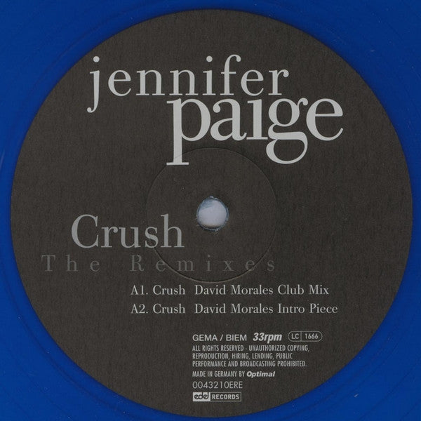 Jennifer Paige – Crush (The Remixes) DISCO DOBLE (ESTADO NM, FUNDA VG+) BOX13