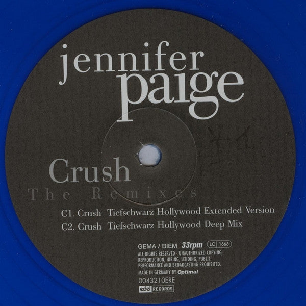 Jennifer Paige – Crush (The Remixes) DISCO DOBLE (ESTADO NM, FUNDA VG+) BOX13