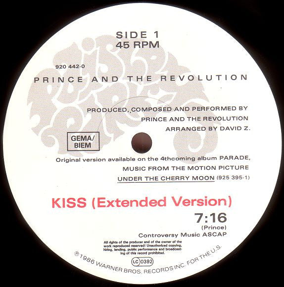 Prince And The Revolution – Kiss (NM, FUNDA VG+) BOX12