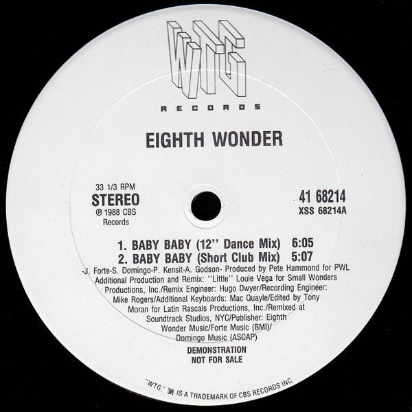Eighth Wonder – Baby Baby (NM, FUNDA VG+) BOX21
