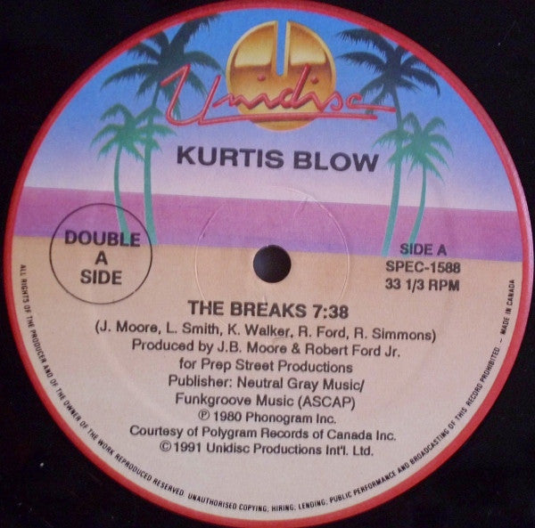 Kurtis Blow / Grandmaster Flash & The Furious Five – The Breaks / The Adventures Of Grandmaster Flash On The Wheels Of Steel (VG+) BOX27