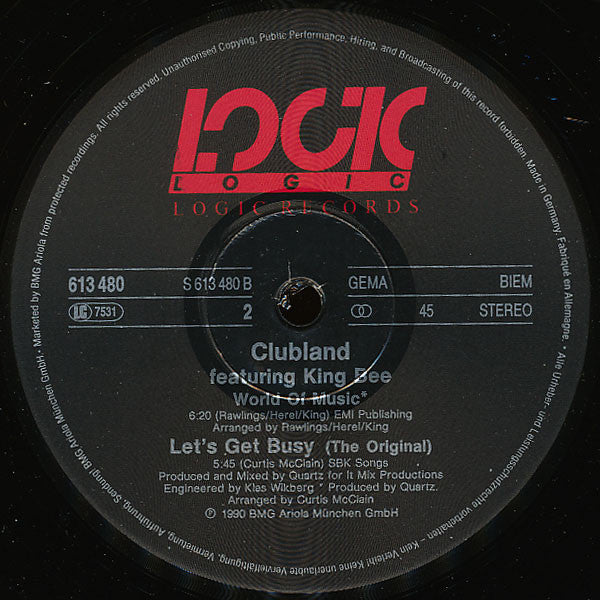 Clubland Feat. King Bee – Let's Get Busy (The Snap! Remix) (NM, FUNDA EX) BOX24