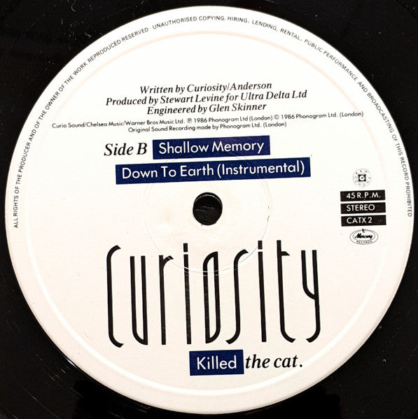 Curiosity Killed The Cat – Down To Earth (Extended Mix) (VG+) BOX8