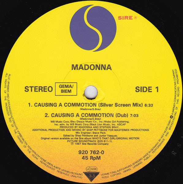 Madonna – Causing A Commotion (NM) BOX31